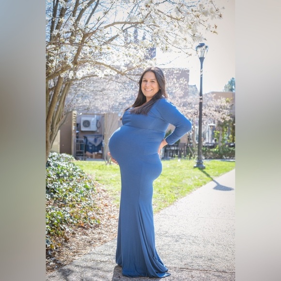 Amazon Dresses & Skirts - Maternity Royal Blue Long Sleeve Maxi Dress